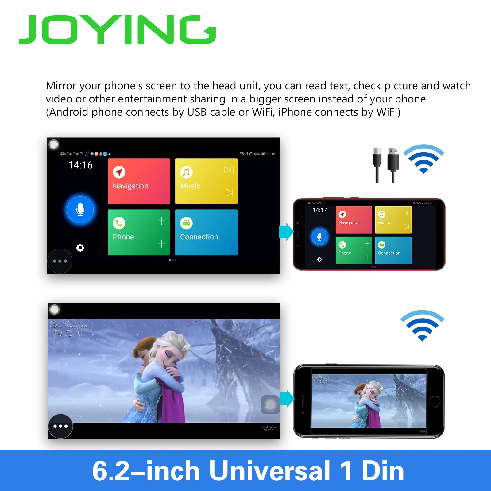 Top 6.2" Universal Head Unit Single Din Built In DSP Mirror Link Wifi Bluetooth SWC Android 8.1 Car Radio Stereo NO DVD GPS Player 3 Top 6.2" Universal Head Unit Single Din Built In DSP Mirror Link Wifi Bluetooth SWC Android 8.1 Car Radio Stereo NO DVD GPS Player 3