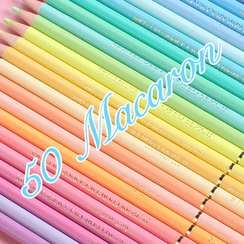 12/50 Color Vivid Macaron Oil Colored Pencils Drawing Pencil Set Wood Sketching Artist School Gifts Supplies