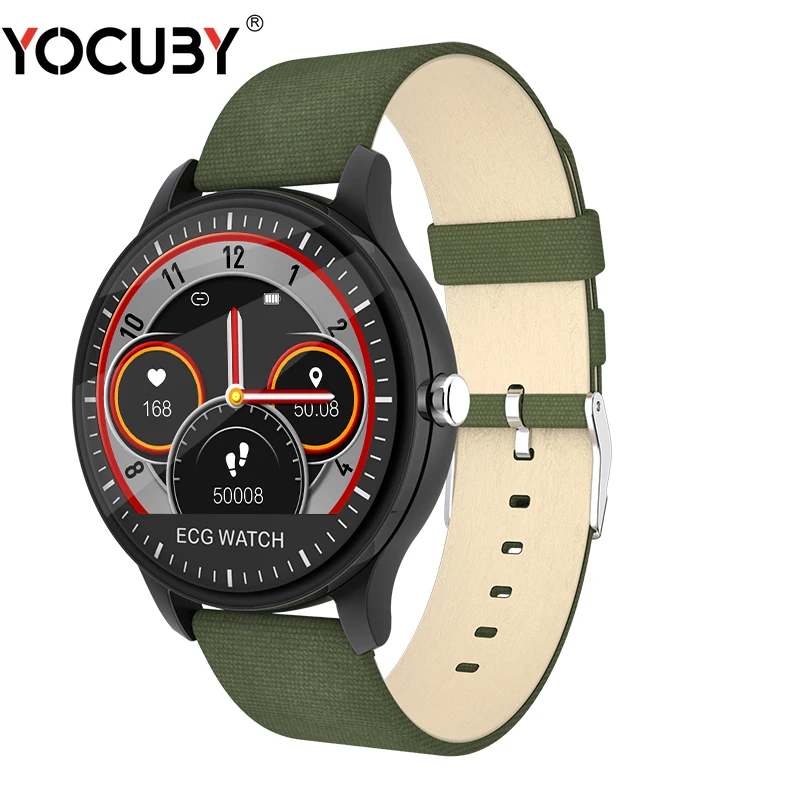 Smart Watch Men ECG+PPG Canvas Strap IP68 Waterproof Full Touch Round Screen Blood Oxygen Men Sport Smartwatch for Android IOS Smart Watch Men ECG+PPG Canvas Strap IP68 Waterproof Full Touch Round Screen Blood Oxygen Men Sport Smartwatch for Android IOS