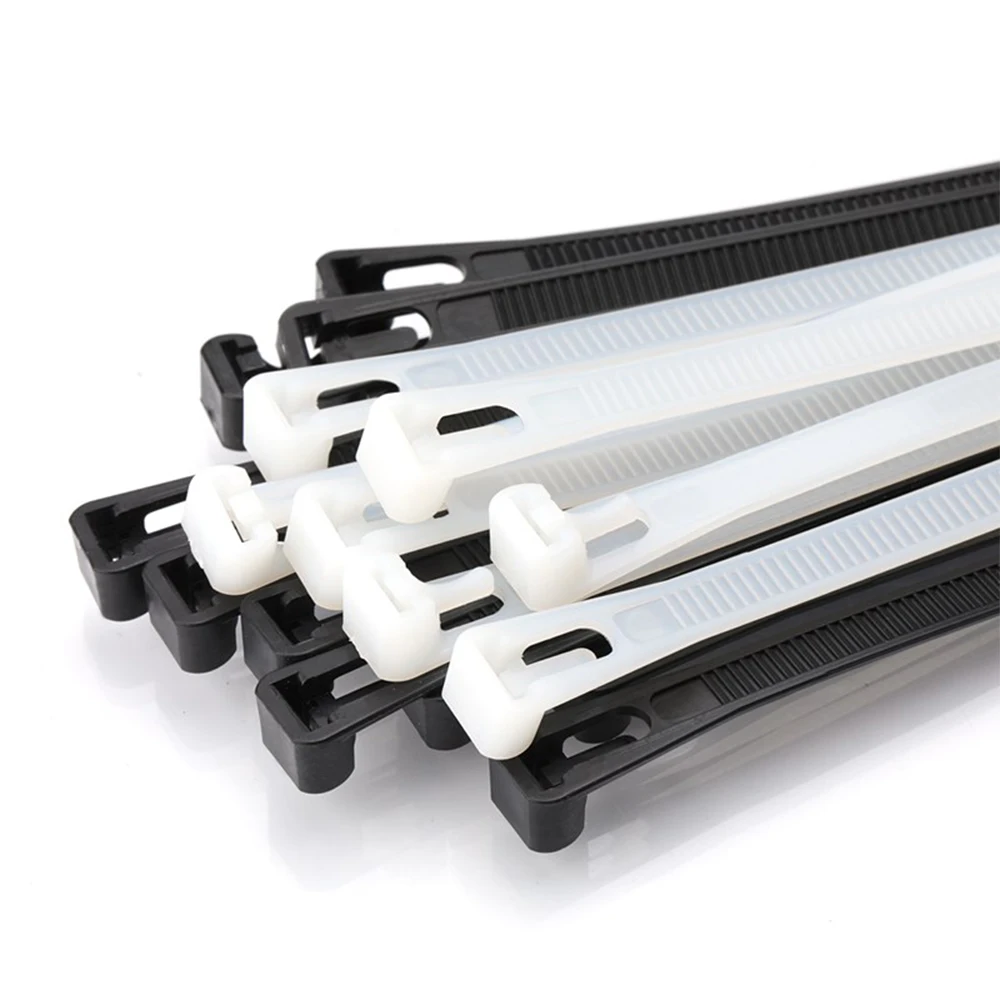 Nylon Cable Ties 30PCS Retractable Nylon Cable Tie Reusable Self-Locking Plastic Fixed Nylon Cable Tie Packaging Plastic Zipper Tie