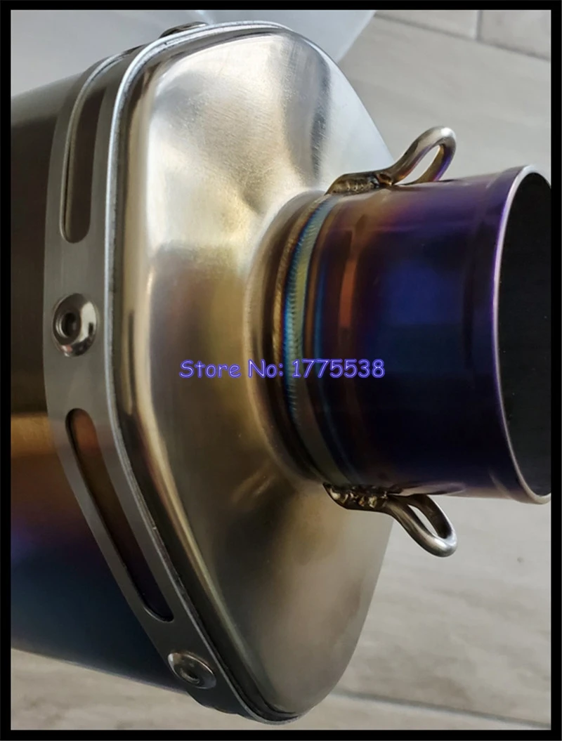 Titanium Alloy Oval ID:51mm/54mm/57mm/61mm/63mm/65mm/70mm L:460mm Motorcycle Exhaust Muffler Escape Come with Sticker DB Killer - Image 5