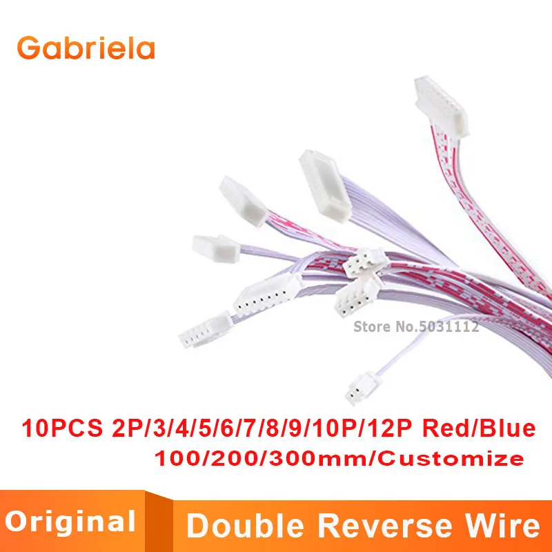 

10PCS JST XH2.54 XH 2.54mm Single/Double Head Wire Cable Connector 2P/3/4/5/6/7/8/9/10P12 Pin Pitch Red Blue Male to Female Plug