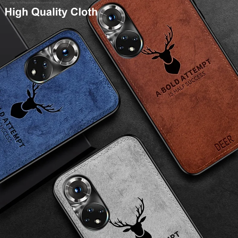 Classic Deer Cloth Fabric Phone Case Cover For Huawei Hauwei Huawey Nova9 Nova 9 SE 9SE Nova9SE Soft Shockproof Bumper Coque smartphone pouch