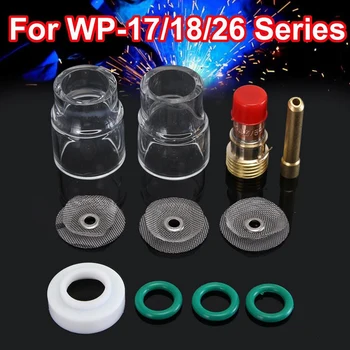 

New 11Pcs Tig Welding Torch Stubby Gas Lens Pyrex Cup Accessories Kit Tools For Wp-17/18/26 Torches Gas Lens 3/32 Inch Welding W