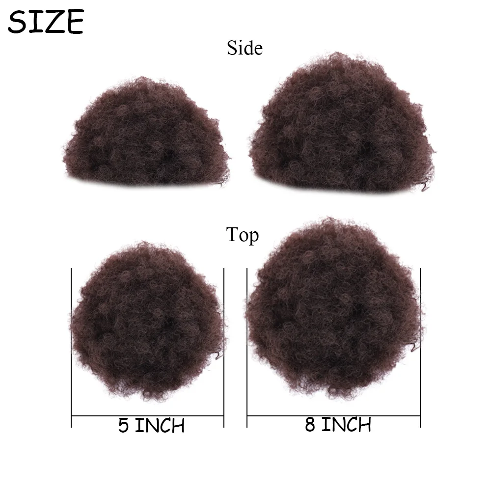 WEILAI Завязывающийся шнурок афро буффа черный американский пучок волос пушистые