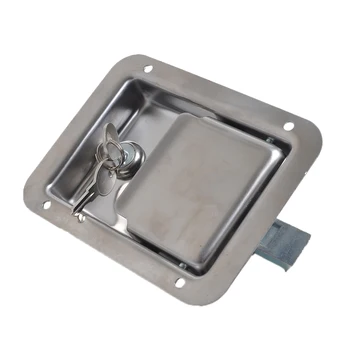 

Stainless Steel Paddle Tool Box Lock Handle Truck Box Trailer Latch with Key