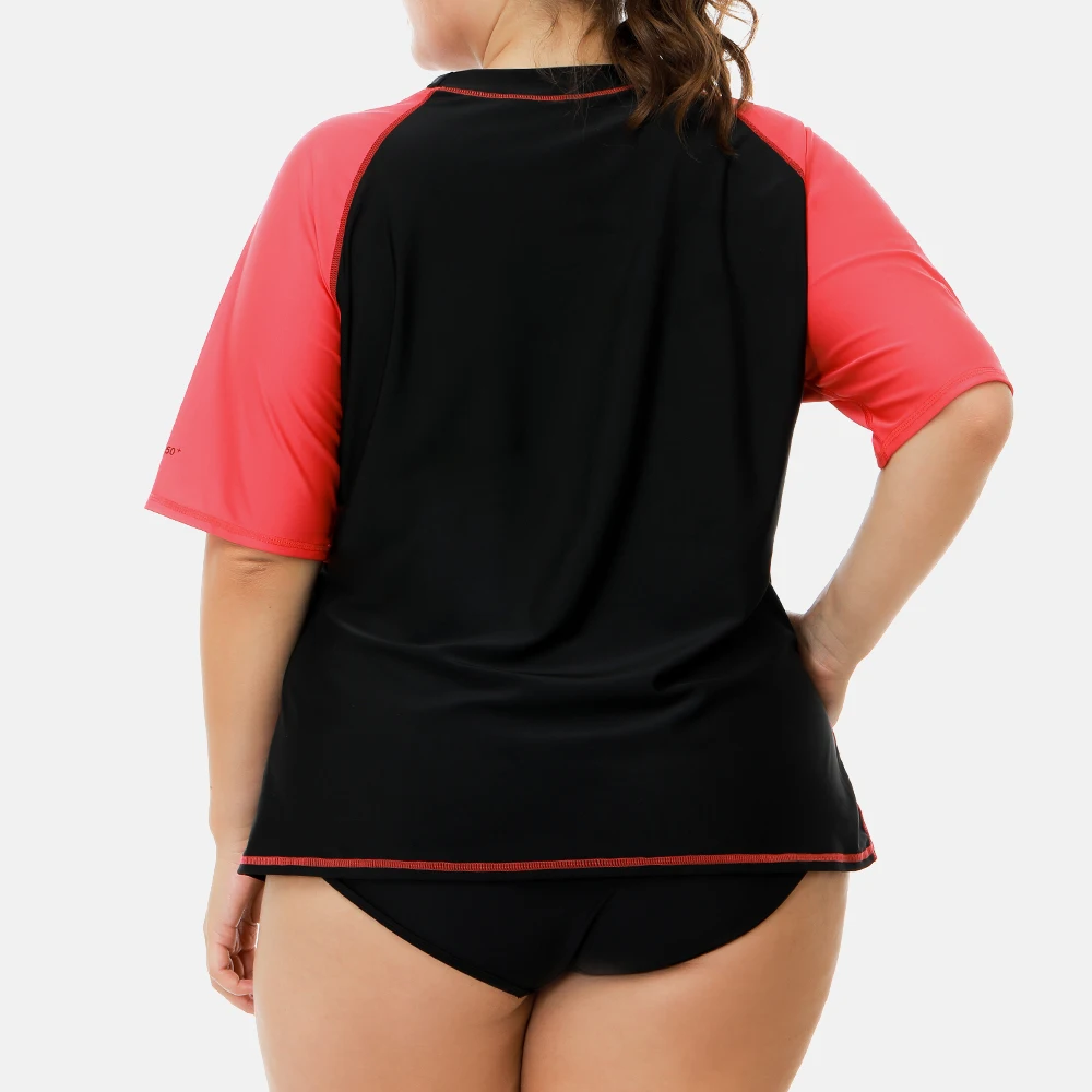 Women Plus Size Rashguard Top Swimwear Swimsuit Shirts Running Diving Shirt UPF 50+ UV-Protection Beach Wear