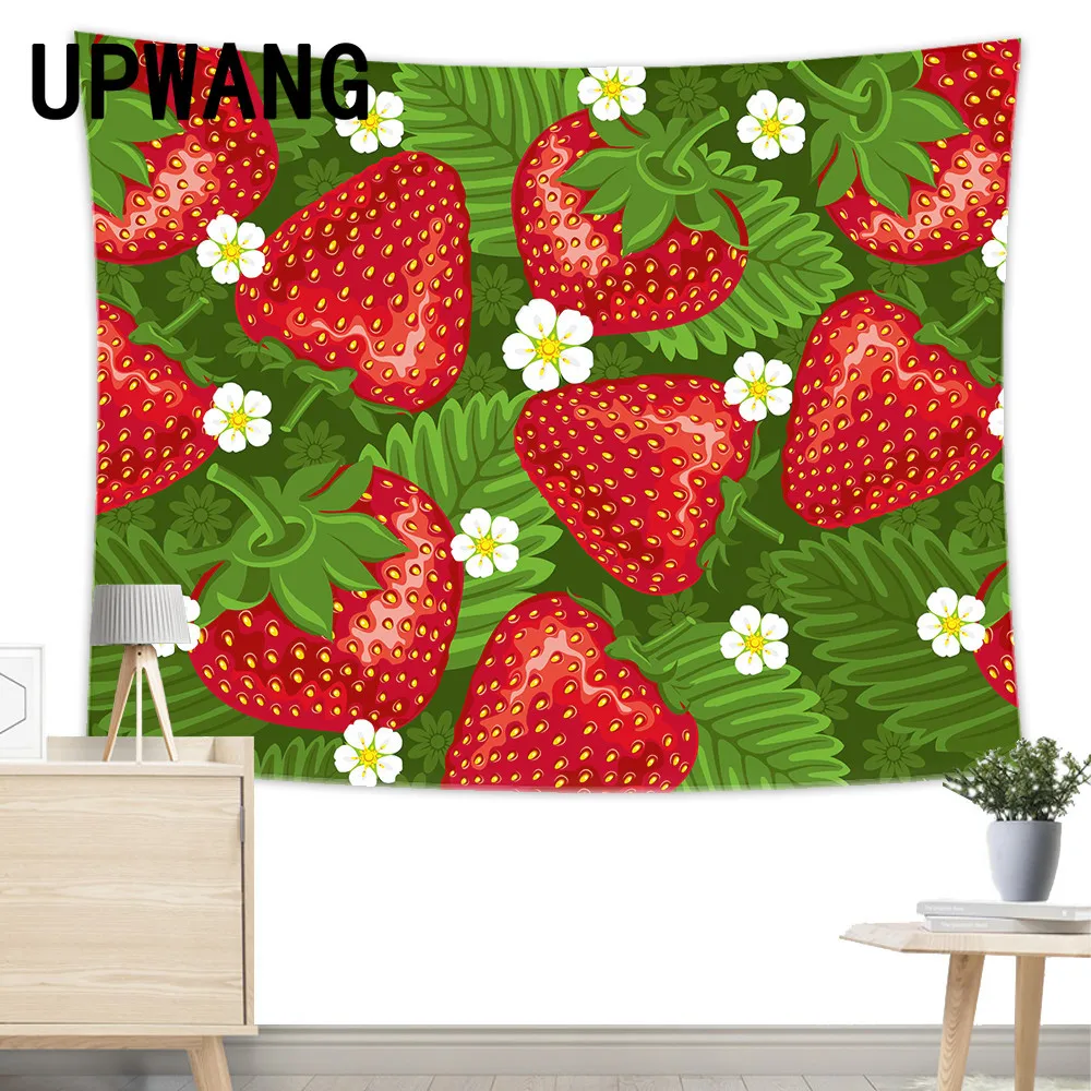 

Strawberry Tapestry Wall Hanging Sandy Beach Picnic Rug Camping Tent Sleeping Pad Home Decor Bedspread Sheet Wall Cloth