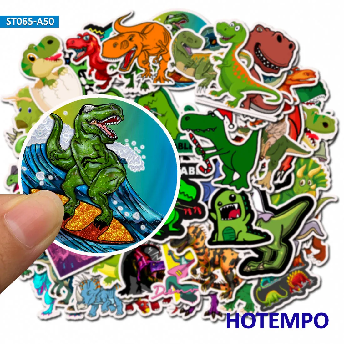 50pcs Cute Dino Anime Dinosaur Stickers for Boy Children Kids Gift Scrapbooking Stationery Mobile Phone Laptop Cartoon Stickers