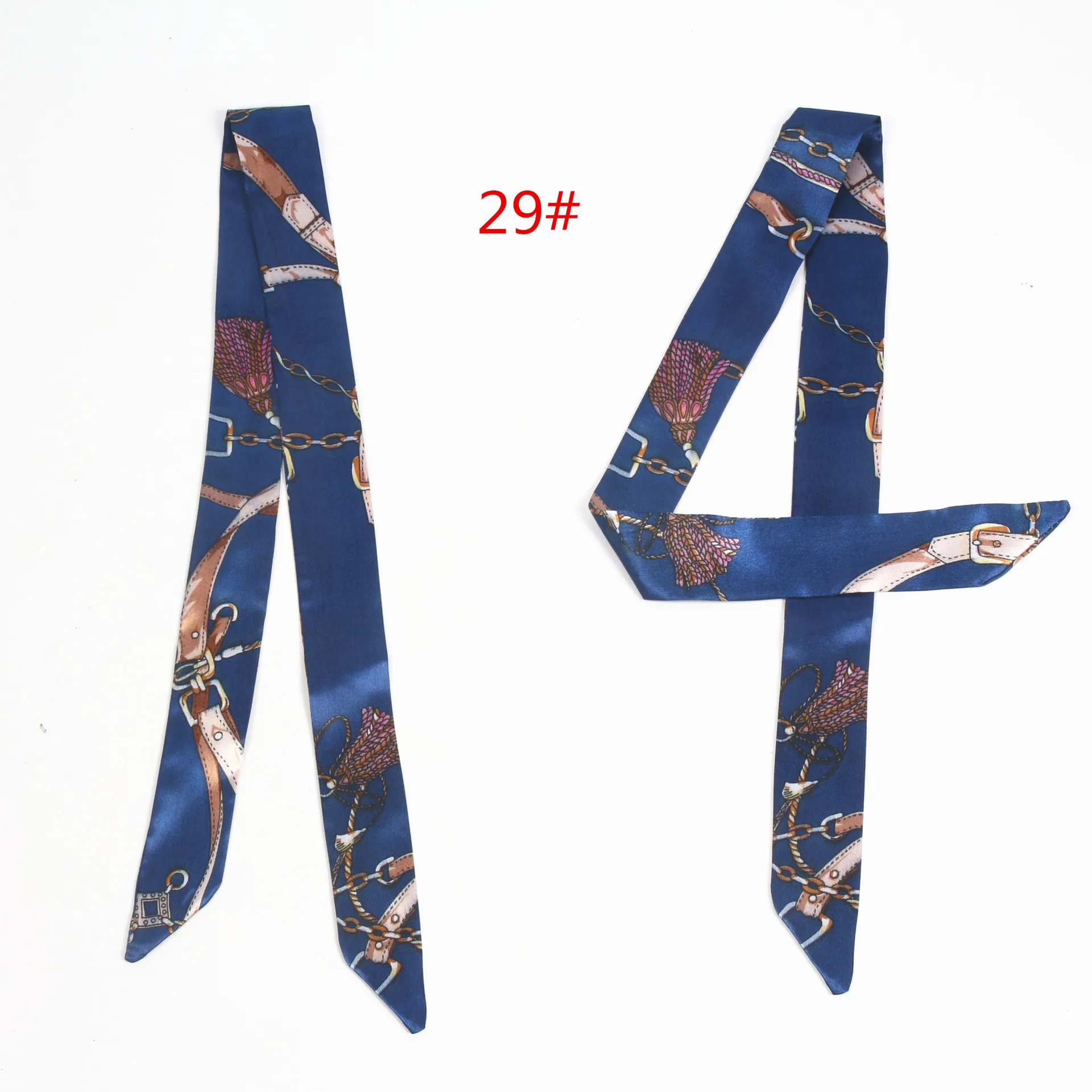 2 шт/лот Женская мода лента шелковая сумка с шарфом ручка обертка смешанный дизайн девочки шейный платок повязка для волос Маленький шейный платок