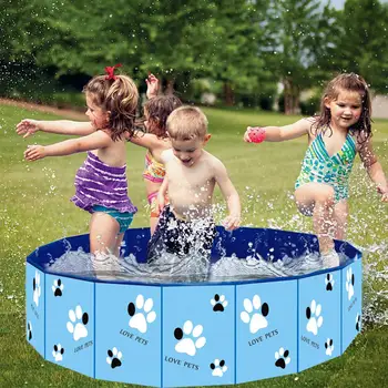 

Pet Swimming Pool Portable Foldable Kids Bath Tub Dogs Cats Bathing Tub Water Pool Perfect For Boys Girls Pets Outdoors PVC