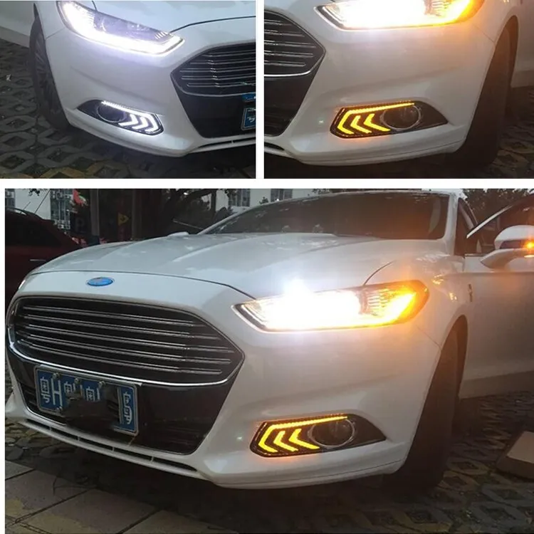 

For Ford Mondeo Fusion 2013 2014 2015 2016 Yellow Turning Signal Relay Waterproof Car DRL Lamp LED Daytime Running Light SNCN