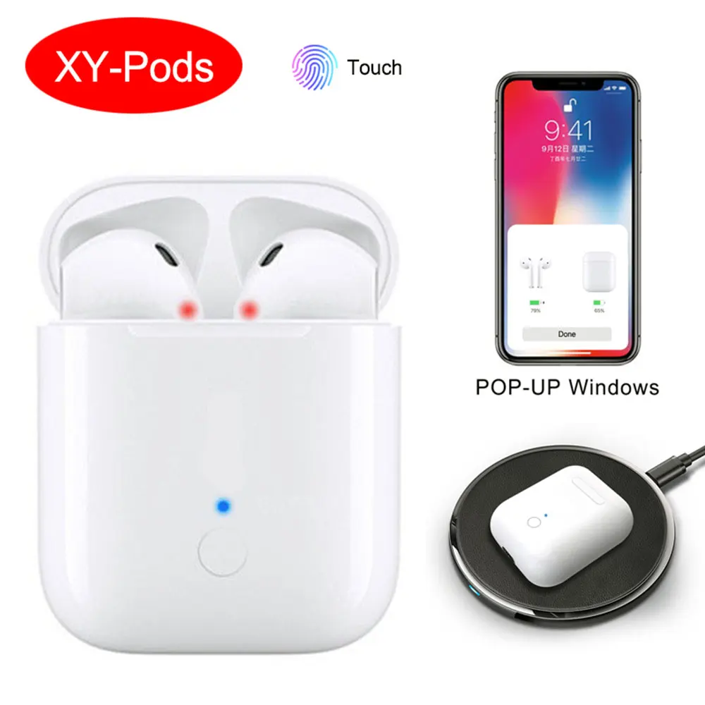 

XY Pods TWS Wireless Stereo Earphones Bluetooth Pop Up Touch Control Earbuds Headsets Phone Sports Earphones for All Smart Phone