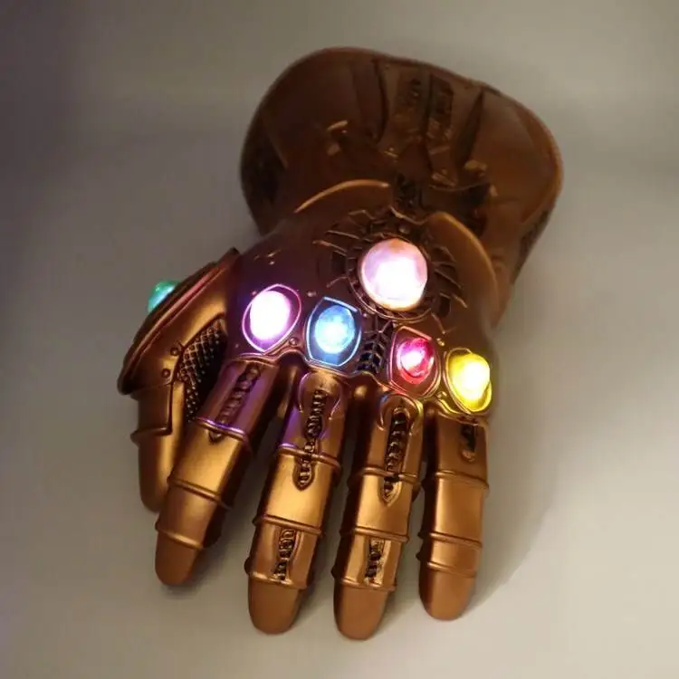 Мстители 4 эндигра танос Led Infinity Gauntlet Косплей костюмы Бесконечность война Led перчатка с крагами дети размер подарок на Хэллоуин