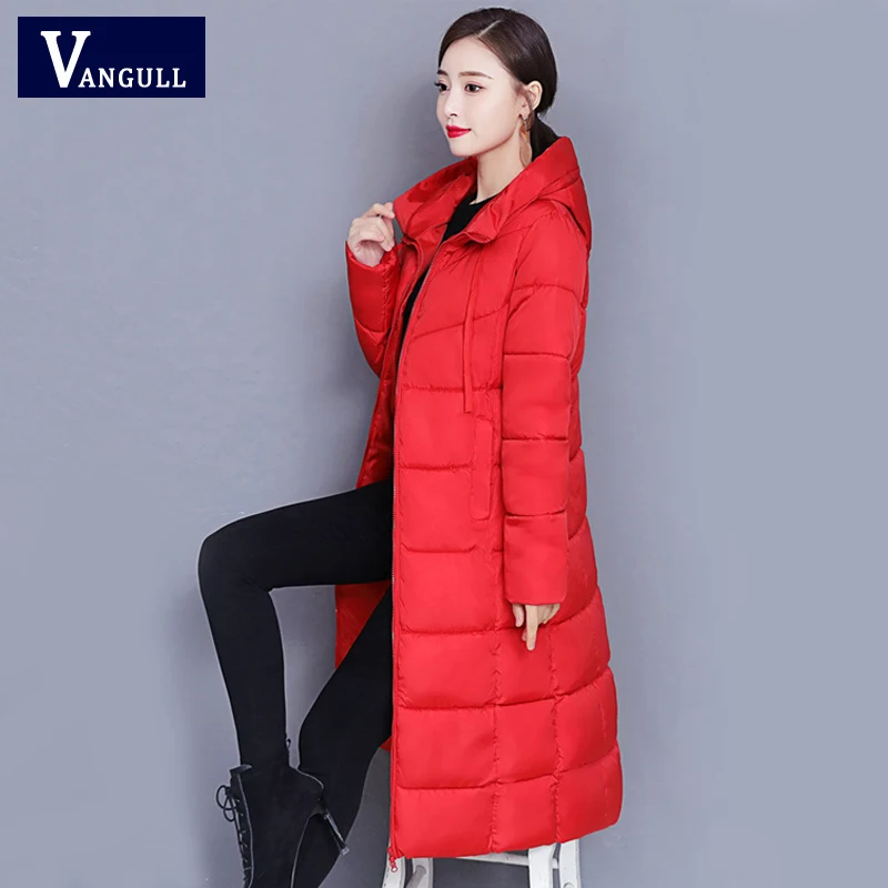 

Vangull Women Winter X-long Parka Solid Casual Fashion Slim Hooded Down Cotton Jacket 2020 New Warm Basic Plus size thicken Coat