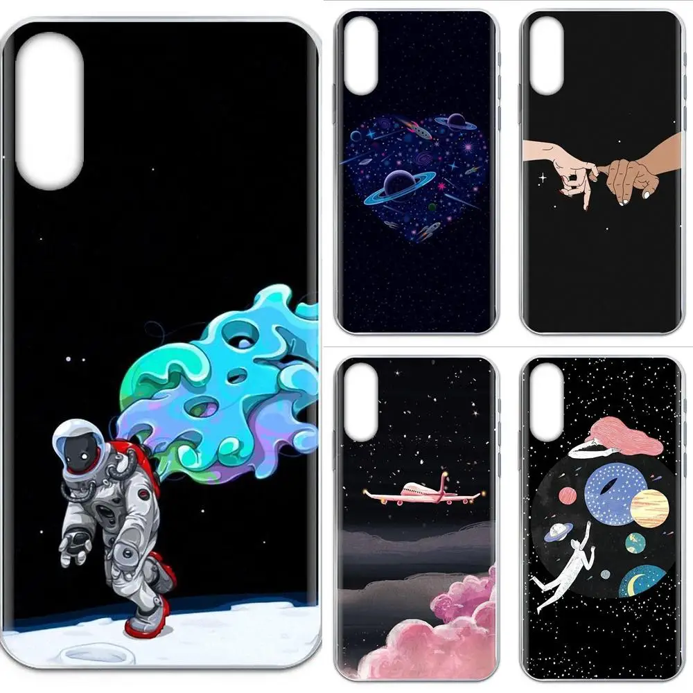 Космический лунный самолет абстрактные звезды искусство для Galaxy J1 J2 J3 J330 J4 J5 J6 J7