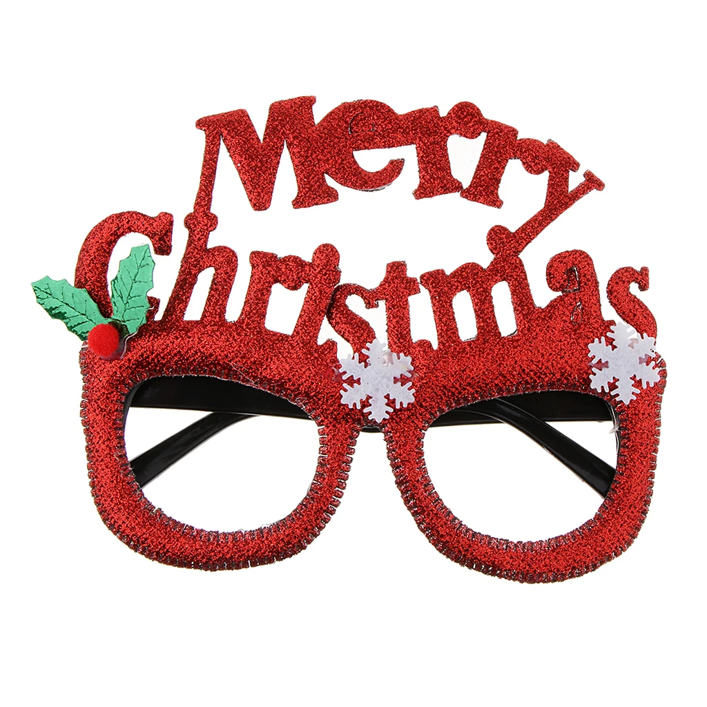 Glitter Merry Christmas Snowflake Sunglasses Novelty Glasses Xmas Party Favors for Parties and Christmas Kids and Adults