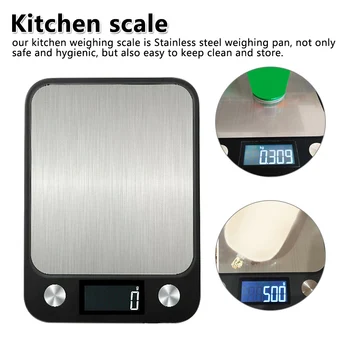 

5Kg/10Kg Stainless Steel Kitchen Electronic Scales High Accurate Food Baking Scale Weigh Kitchen Scales Digital Kitchen Scale