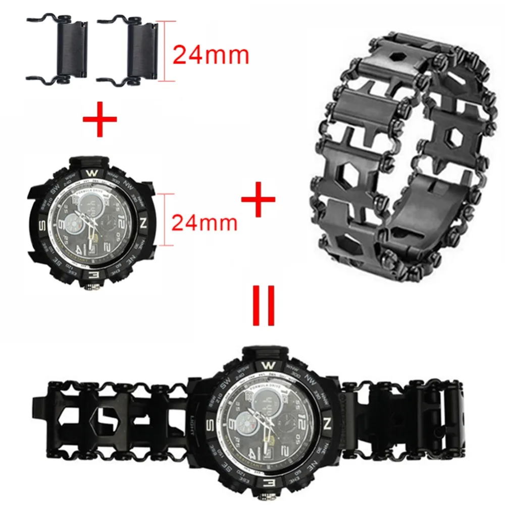 3-Creative-29in1-Stainless-Steel-Multifunction-Bracelet-Wristband-Screwdriver-Bottle-Opener-Outdoor-Survival-Emergency-Tools