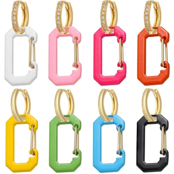 

ZHUKOU 1 piece 2020 Gold/silver color small hoop earrings CZ crystal /Smooth multicolor Geometric earring hoops model:VE199