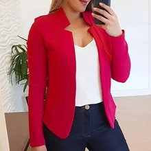Novo blazer feminino fino manga longa blazer cor sólida senhora do escritório terno casaco 2021 moda feminina casacos básicos outono chaquetas mujer