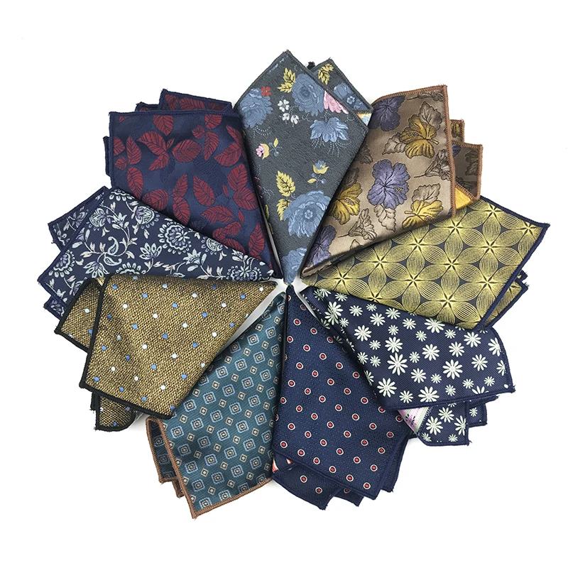 Новое поступление 100% Полиэстер Тканый цветочный носовой платок свадебные