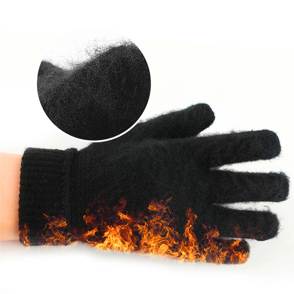 Сделано в Китае мужские и женские зимние теплые вязаные перчатки с флисовой подкладкой для сенсорного экрана