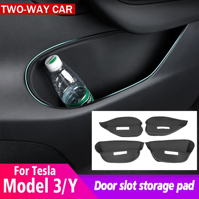 For Tesla Model Y model 3 Door Storage Slot Cushion Interior Accessories Storage Box pad tesla