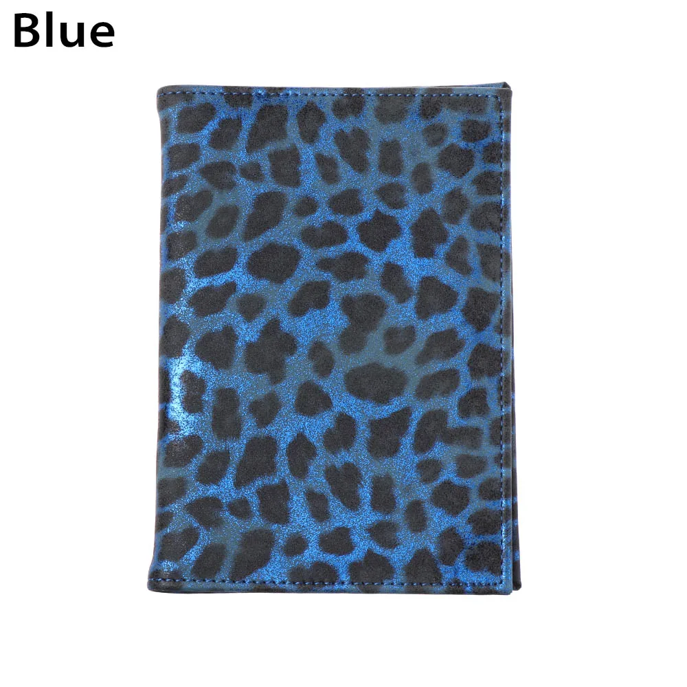 blue 1 шт., модная леопардовая Обложка на паспорт зерна Дорожный Чехол Водонепроницаемый Многофункциональный PU путешественный Портативный билеты паспорт держатель - Цвет: blue