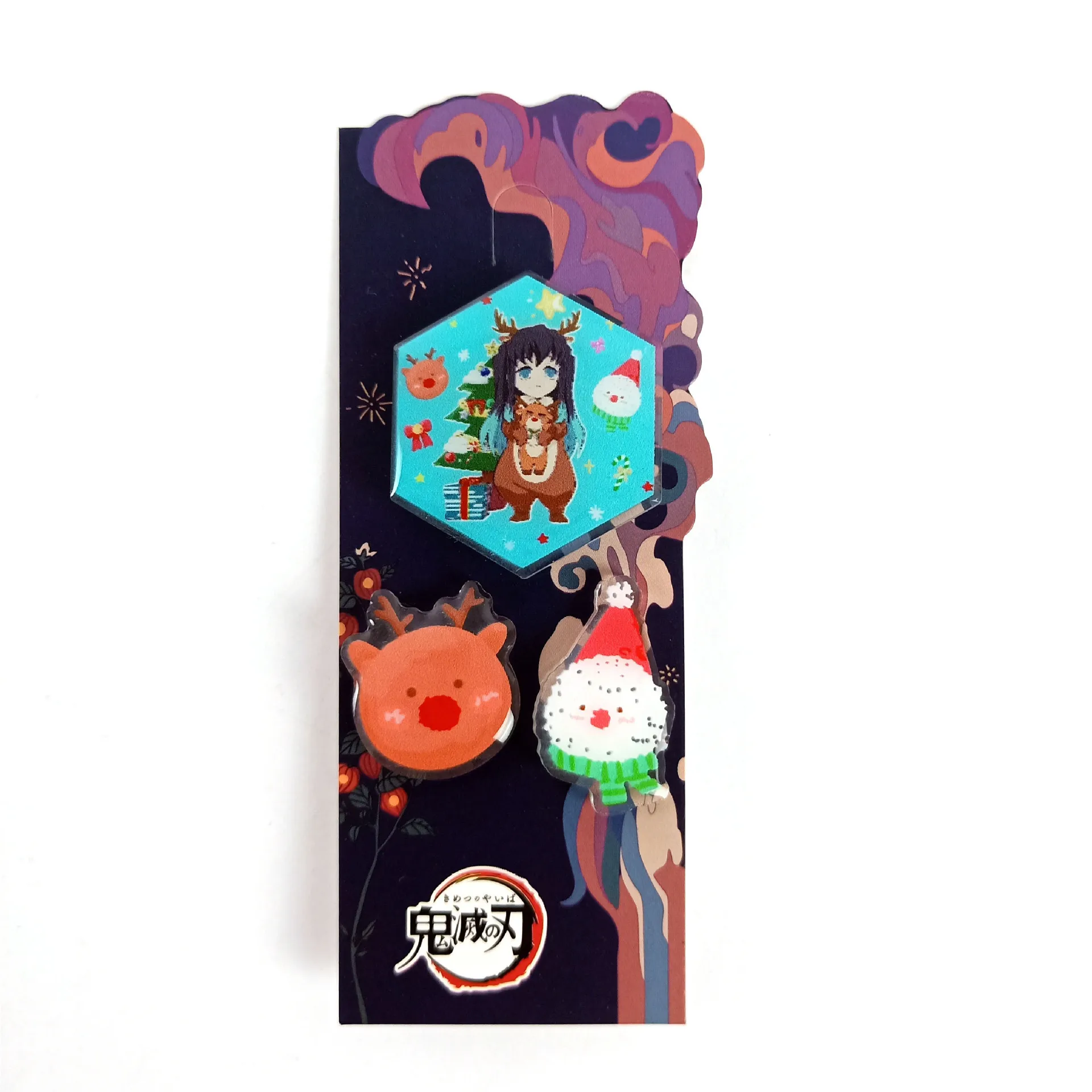 20Pcs/Lot Anime Brooch Pins Kamado Tanjirou Cosplay Prop Brooch for Lapel Bag Jewelry Gift