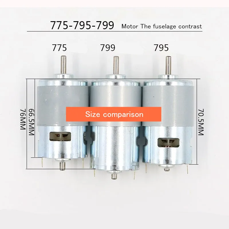 Прочность 799 двигатель постоянного тока 12V 24V вращение по часовой стрелке и против крутящий момент Мощность шариковый подшипник 775 мотора подъема DIY Генератор дрель Круглопильный Станок инструмент мотор