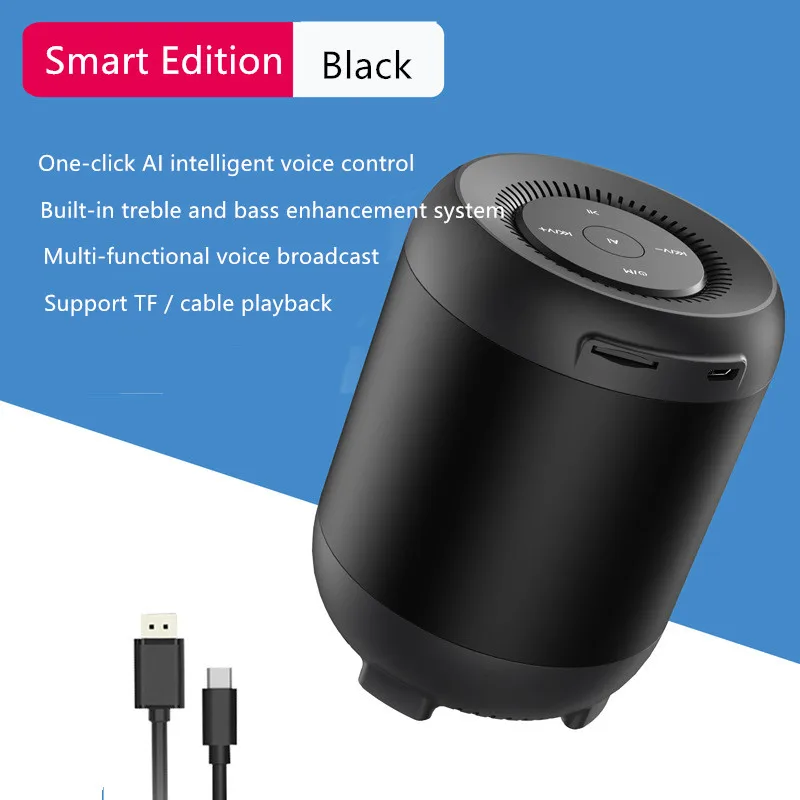 Мини беспроводной Bluetooth динамик AI Интеллектуальный искусственный Голосовое управление карты маленький стерео мобильный телефон компьютер бас F4037