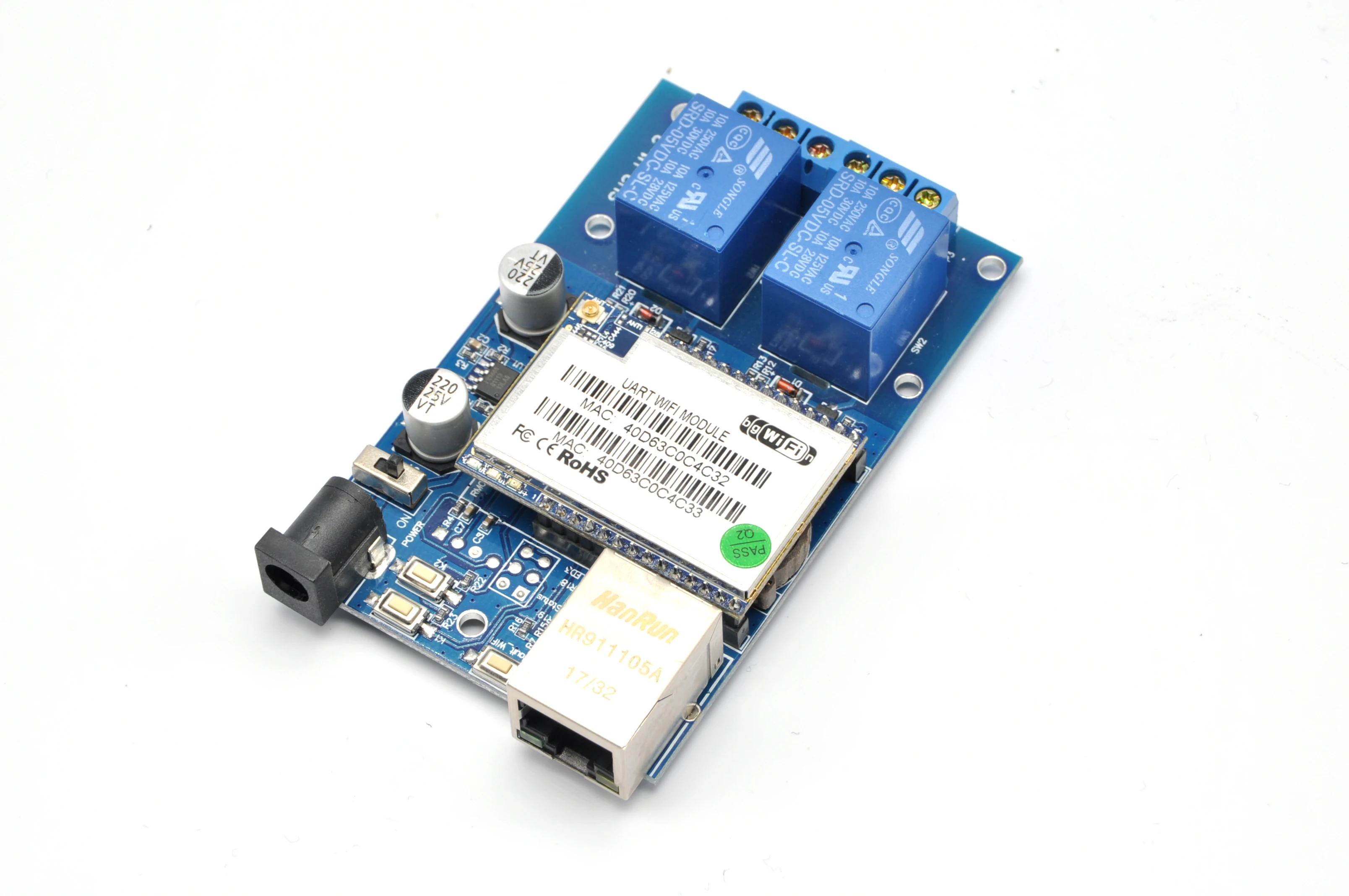 2 Channels WiFi Network Relay Controller Output Input Smart Home Wifi Control Swtich HLK-SW02