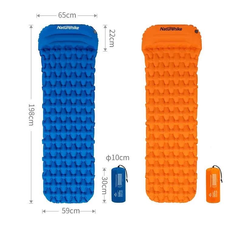 Naturehike colchon inflable camping mat bed inflatable air mattress sleeping pad nature hike 1 man, 2 double person