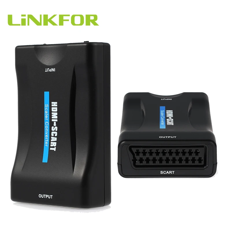 LiNKFOR Переходник HDMI-SCART адаптер HDMI/DVI Вход SCART выходной адаптер композитный видео HD стерео аудио адаптер для SKY HD Blu-Ray