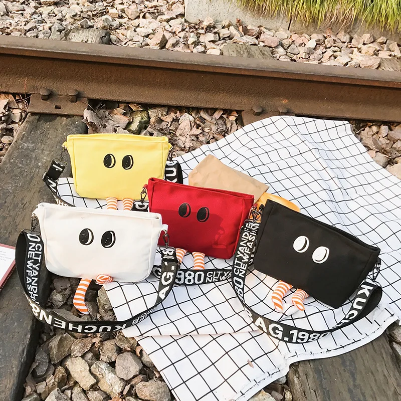 

CHILDREN'S Single-shoulder Bag 2020 Spring New Style Cute Cartoon Small Long Legs Canvas Bag Harajuku-Style Students Shoulder Ba