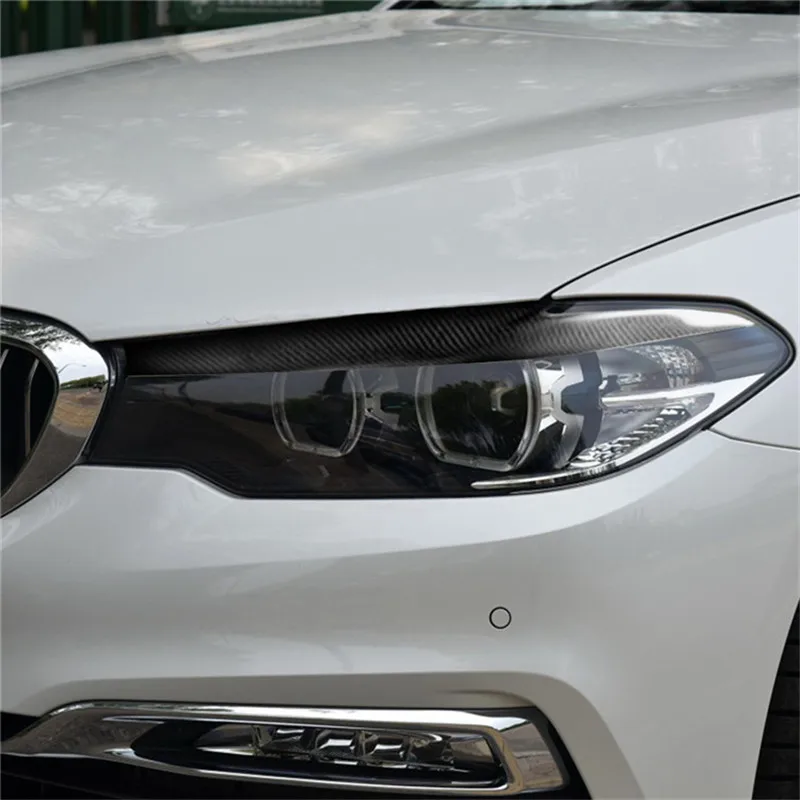 Углеродное волокно фары Брови Веки подходят для BMW G30 5 серии автомобильные аксессуары передняя фара брови автомобиля Стайлинг стикер