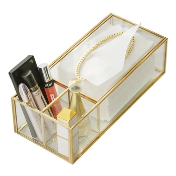 

Luxury Golden Acrylic Tissue Box Transparent Nordic Storage Tissue Box Multifunctional Telo Copritutto Home Decoration AE50ZJ