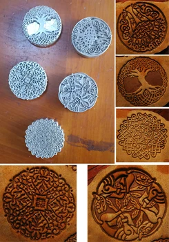 

Celt Art pattern Jungle wolf life Tree Magic array Hand-work leather tools carving punches stamp craft leather tools