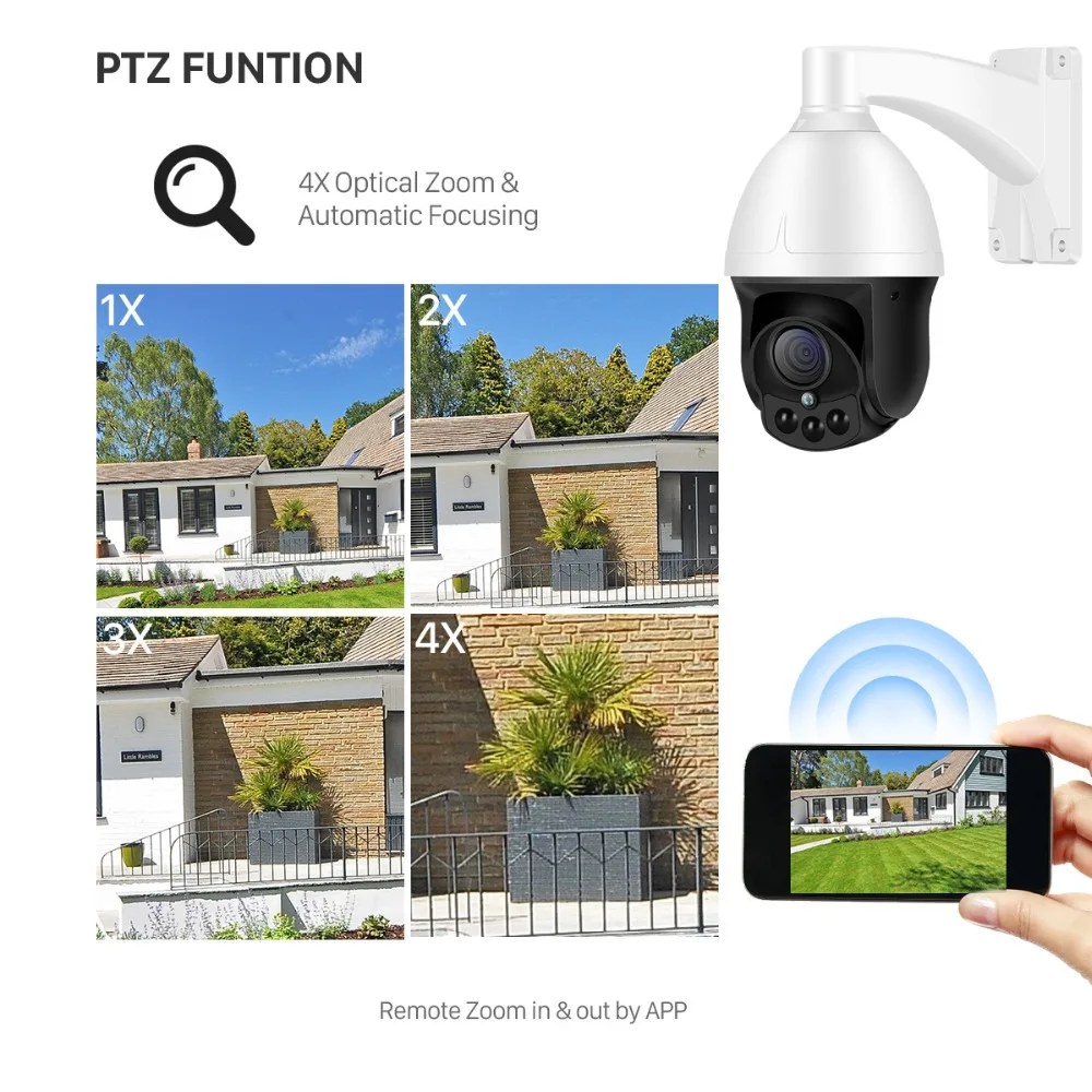4X автоматическая зум ip-камера PTZ наружная Водонепроницаемая XMEye скоростная купольная камера видеонаблюдения 2MP SONY IMX323 камера наблюдения PTZ 1080P