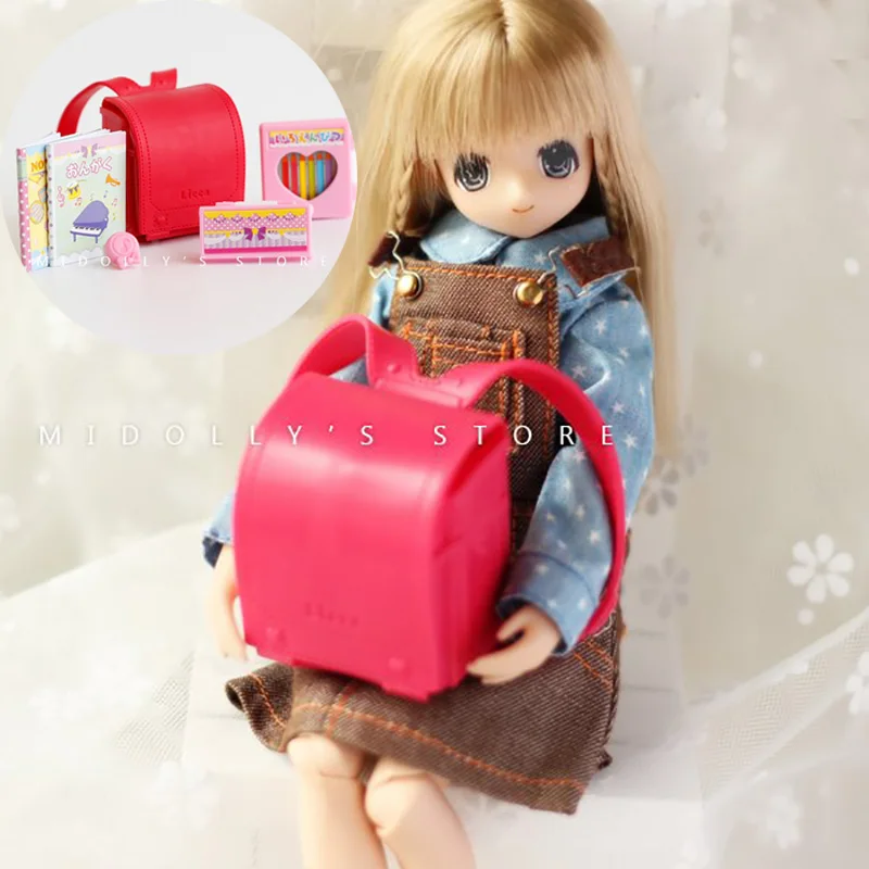 1 комплект Кукла blyth сумка Школьный кукла аксессуары для Licca, pullip, Barbies, blyth кукла ранец кукла 1/6 сумка аксессуары