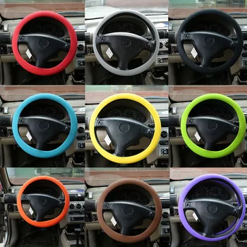 

newest Fashional Decoration New Soft Silicone Steering Wheel Cover Shell Skidproof Odorless Eco-Friendly Protector For Car hot