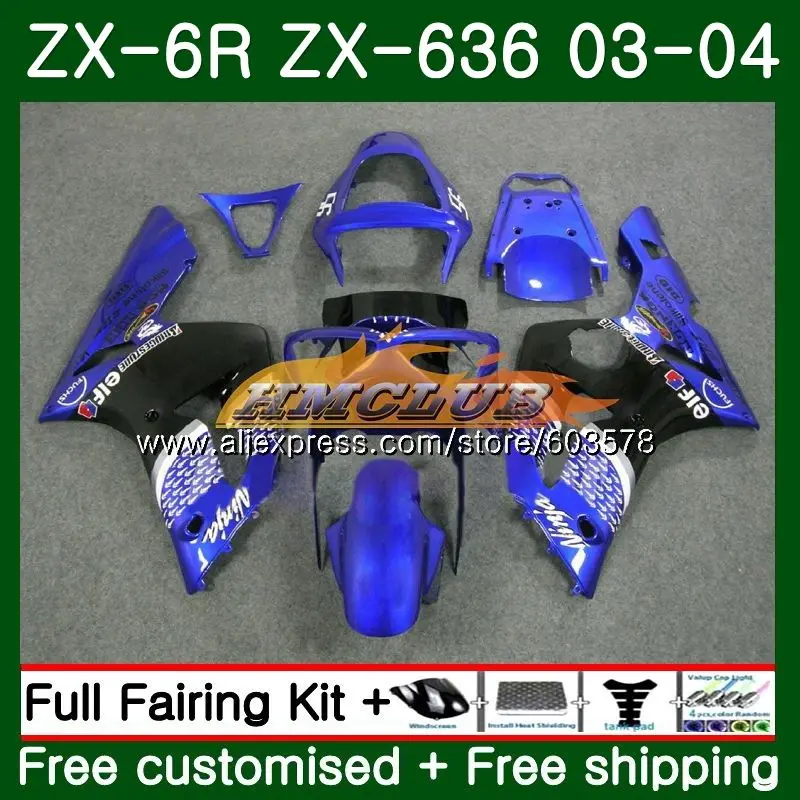 No. 1 Средства ухода за кожей для KAWASAKI NINJA ZX600 ZX-636 ZX-6R 2003 2004 34CL. 68 цвет: черный, синий ZX 636 6 R 600CC ZX6R 03 04 ZX636 ZX 6R 03 04 обтекатель - Цвет: No. 1