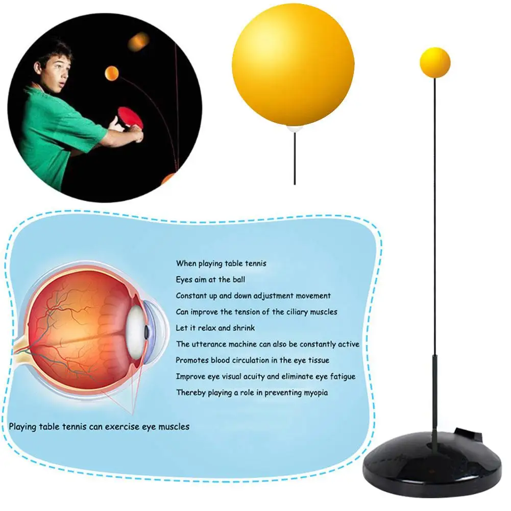 Portable Table Tennis Set Trainer Elastic Shaft Training Machine Fitness for Children Training Ball with Leisure Decompression