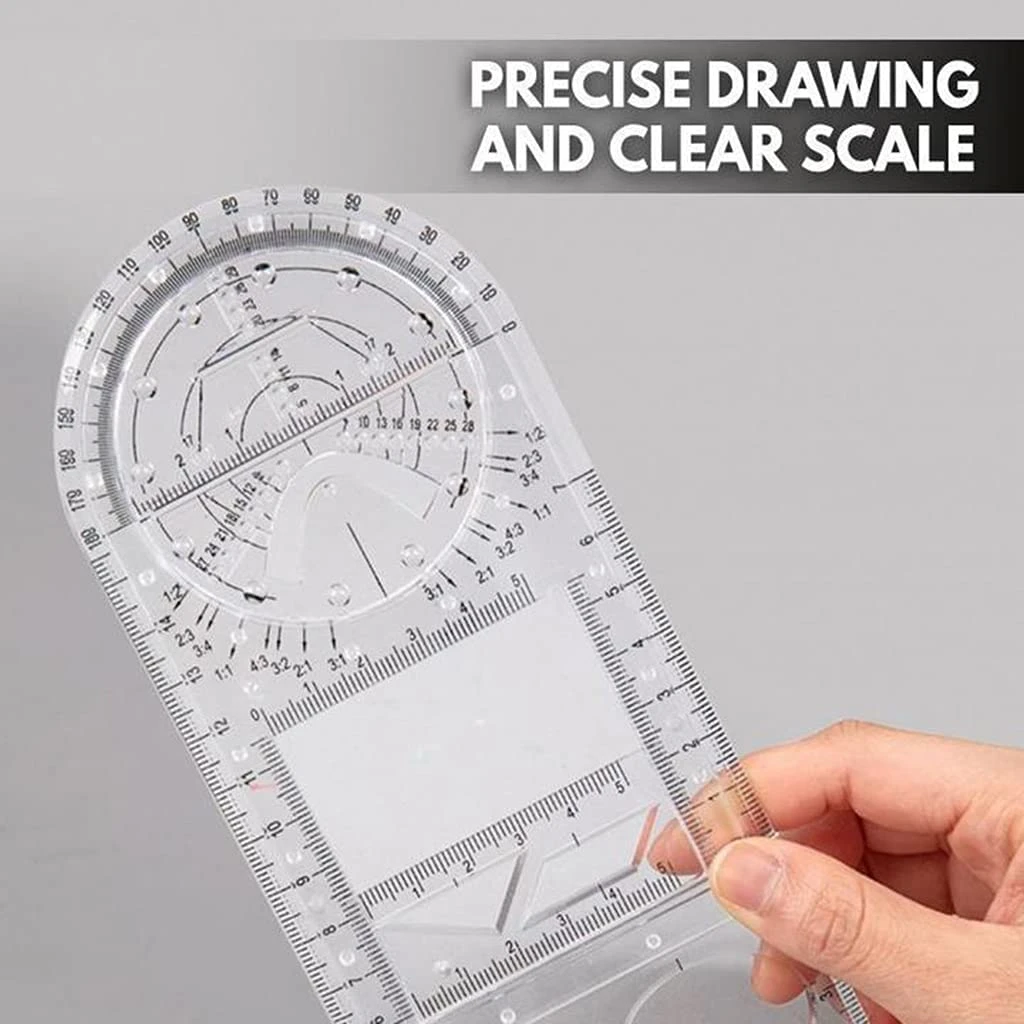 2 x Multi-functional Plastic Drafting Drawing Tool Ruler Geometric Template 2 x Multi-functional Plastic Drafting Drawing Tool Ruler Geometric Template