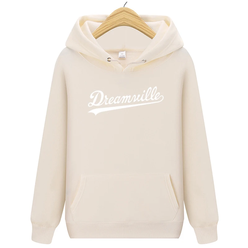 khaki Fashion New Hoodies Men Hip Hop DREAMVILLE J Cole Logo Hooded Swag Letter Fleece J Cole Hoodie Winter Hoodies Men Pullove - Цвет: khaki