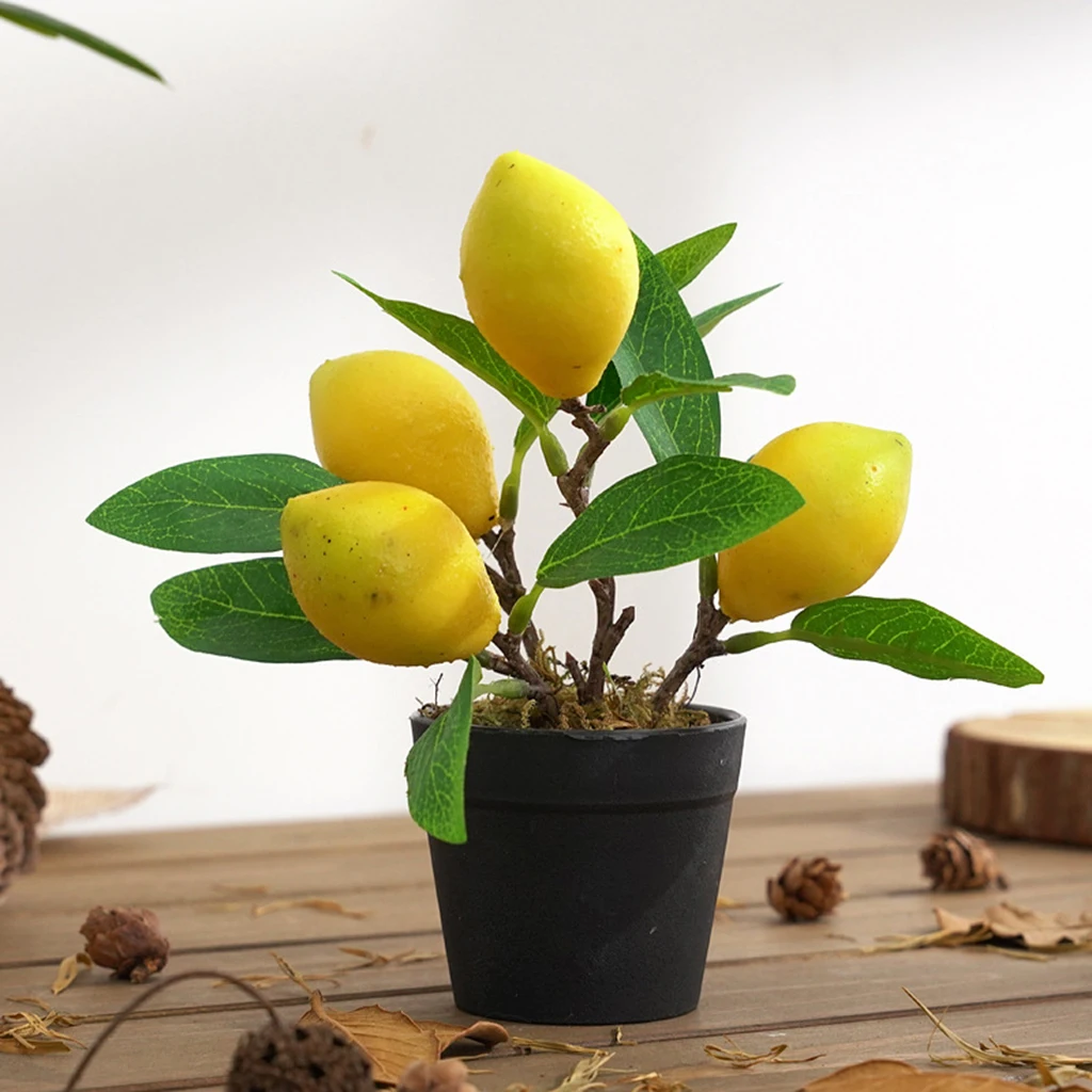Artificial Fruit Pomegranate Or Lemon Tree Bonsai For Wedding Party Decoration