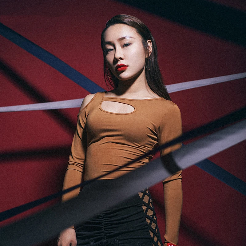 Latin Dance Tops Women Irregular Hollow Ballroom Practice Wear Slim Tango Samba Cha Cha Rumba Salsa Performance Clothes DC3027
