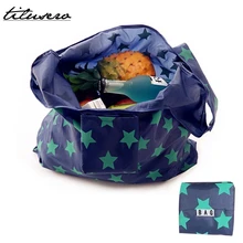 Складная эко хозяйственная сумка переносная многоразовая нейлоновая сумка для хранения продуктов F095