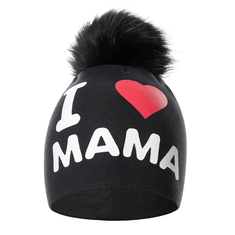 Креативный стиль Beanie любовь отец мать детские зимние шапки съемный шар Чистый хлопок шляпа уличная детская теплая шапка шапки
